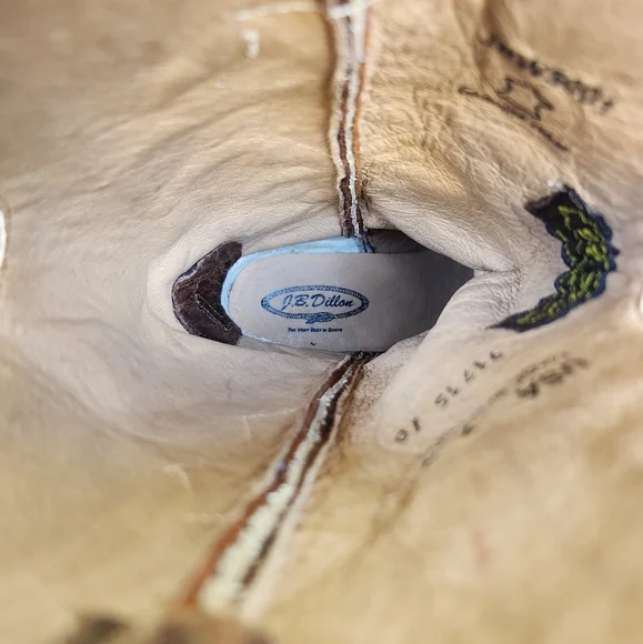 J.B Dillon JBW5001 Western Cowgirl Boot Brown Goat Leather | Women's Size 7B - Picture 9 of 11